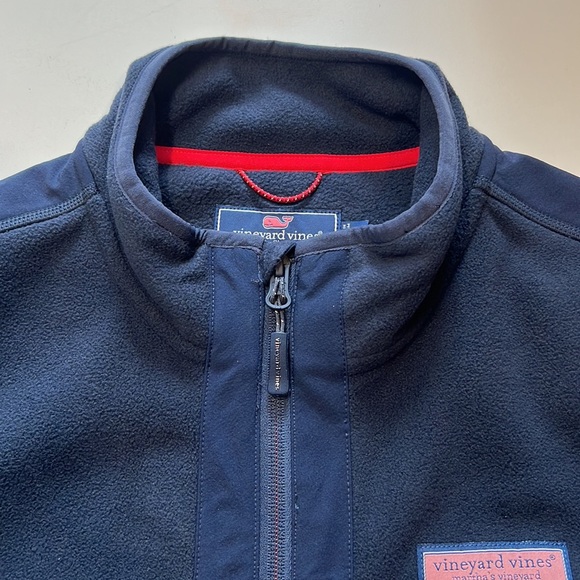 Vineyard Vines Men's Navy Blue "Harbor" Fleece Vest, Zip Up, Size Medium - Picture 4 of 7